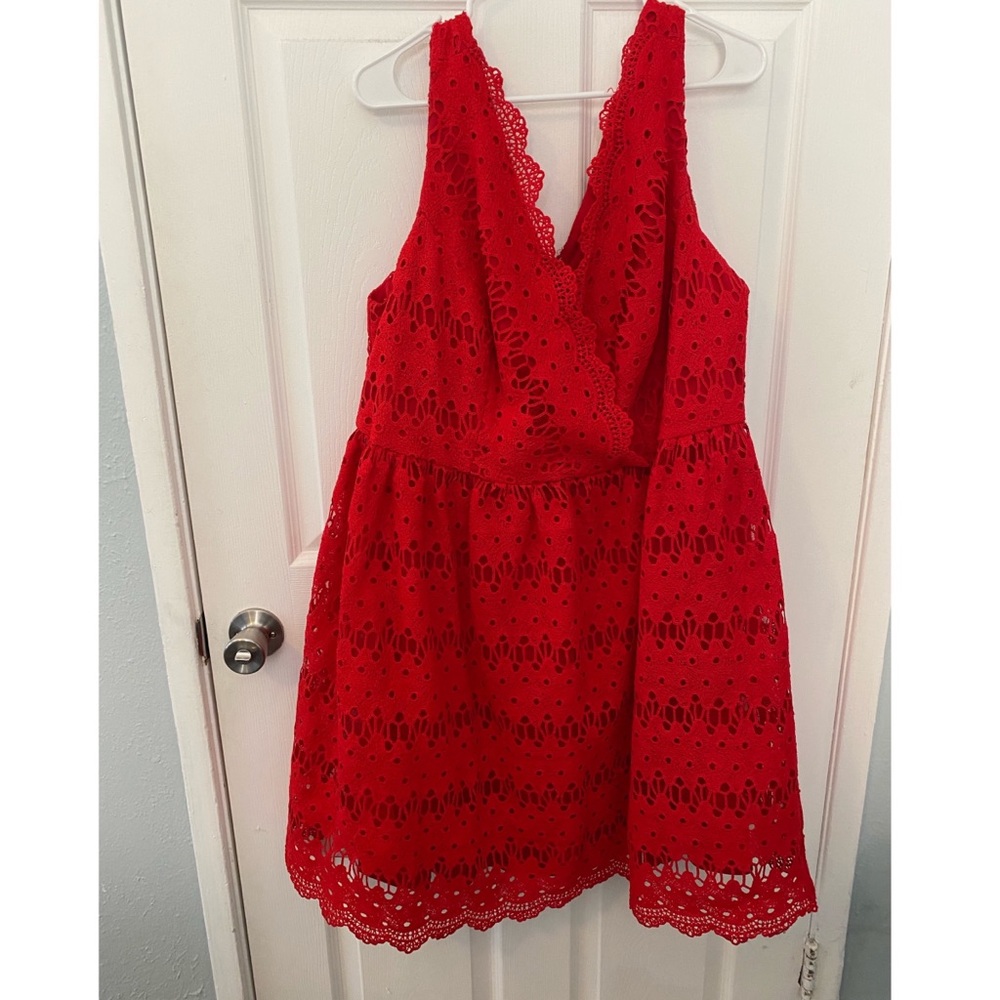 Liza Luxe lace dress - 2x - Red